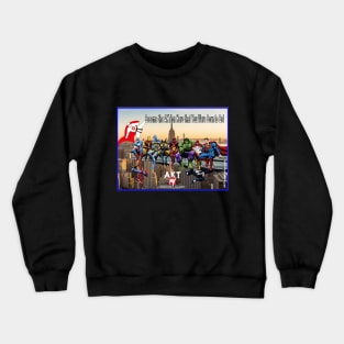 AKTion Hero & Superheroes on Girder Crewneck Sweatshirt